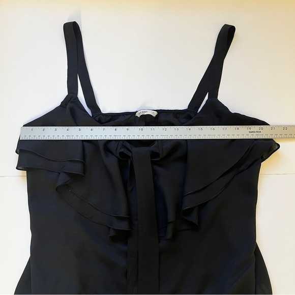 NWT Old Navy Black Ruffled Tank Top Lightweight Sheer Modal Tie Front Sz XL - Picture 5 of 12